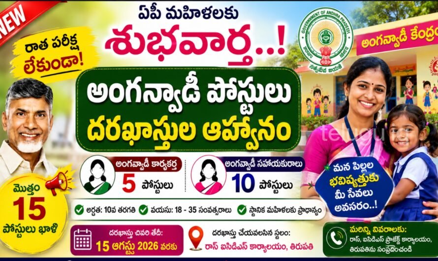 ఏపీ మహిళలకు గుడ్ న్యూస్.. అంగన్వాడీ ఉద్యోగాలకు దరఖాస్తులు ప్రారంభం!