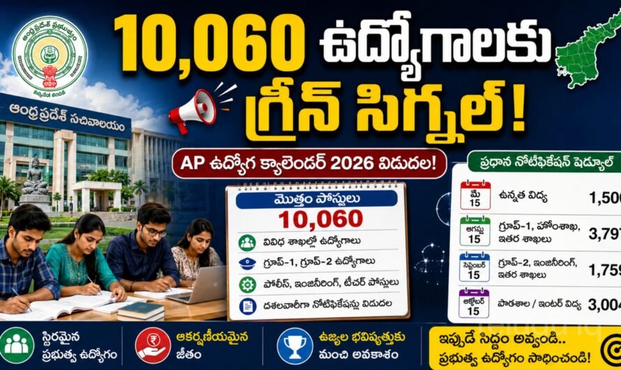 AP Job Calendar 2026: 10,060 ప్రభుత్వ ఉద్యోగాలు.. నిరుద్యోగులకు భారీ అవకాశాలు